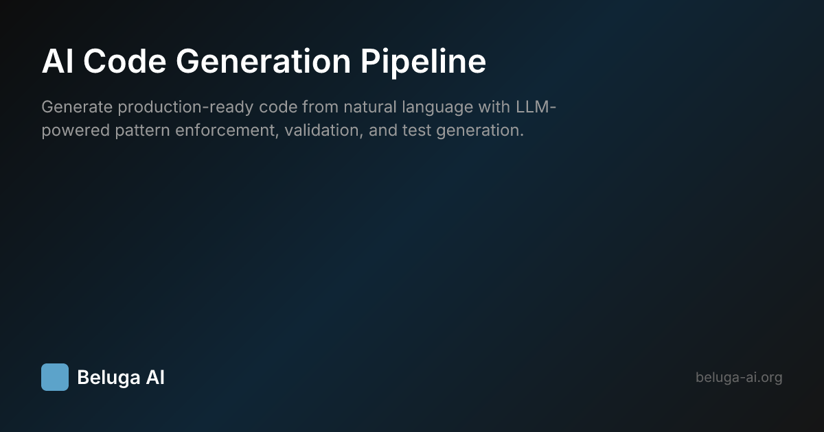 Automation Code Generation Options AI Code Generation Pipeline | Beluga AI