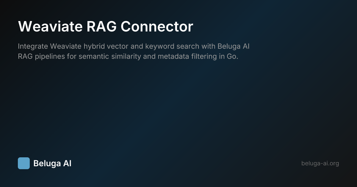 Weeviate Rag Weaviate RAG Connector | Beluga AI