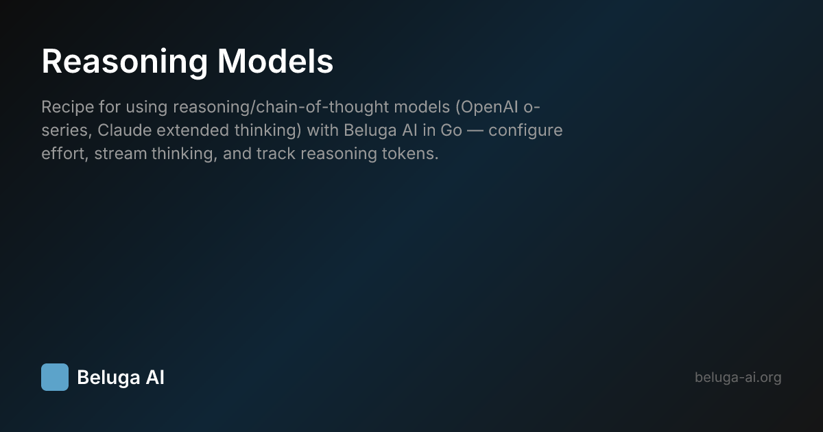 Reasoning Models | Beluga AI