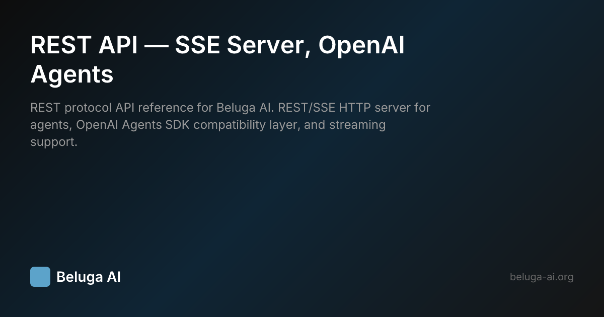 REST API — SSE Server, OpenAI Agents | Beluga AI