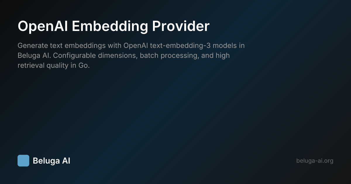 OpenAI Embedding Provider | Beluga AI