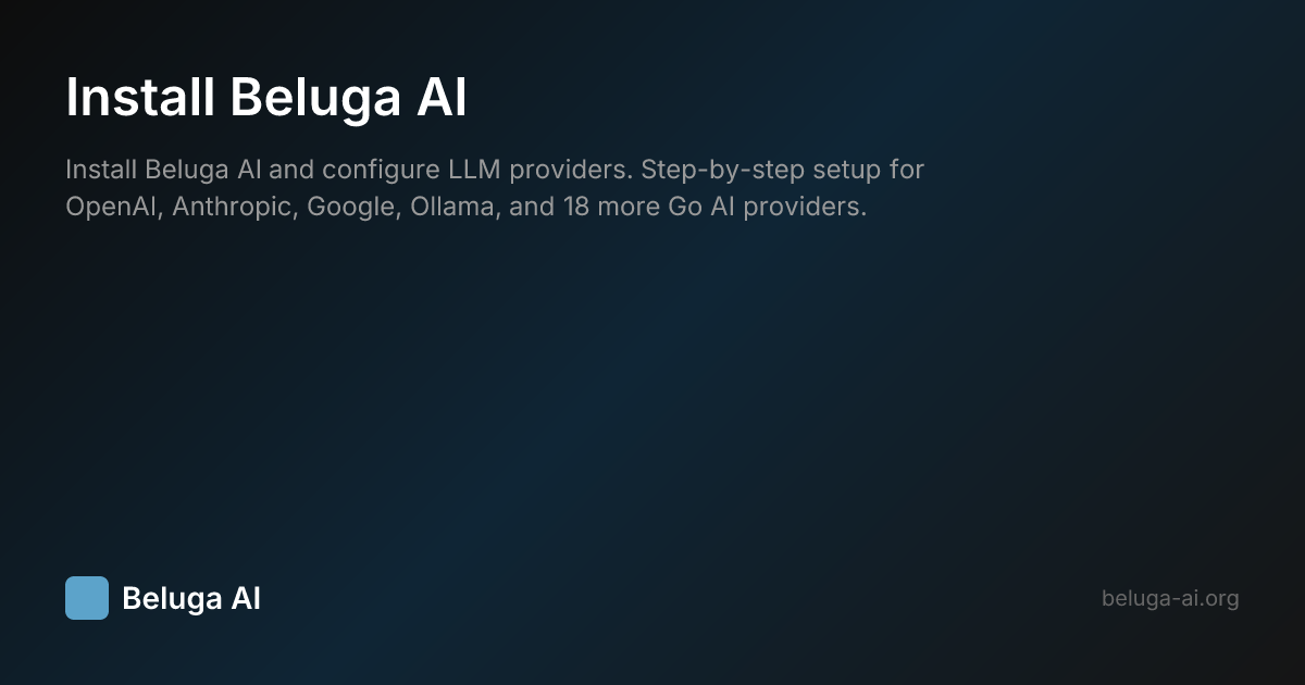 Install Beluga AI | Beluga AI